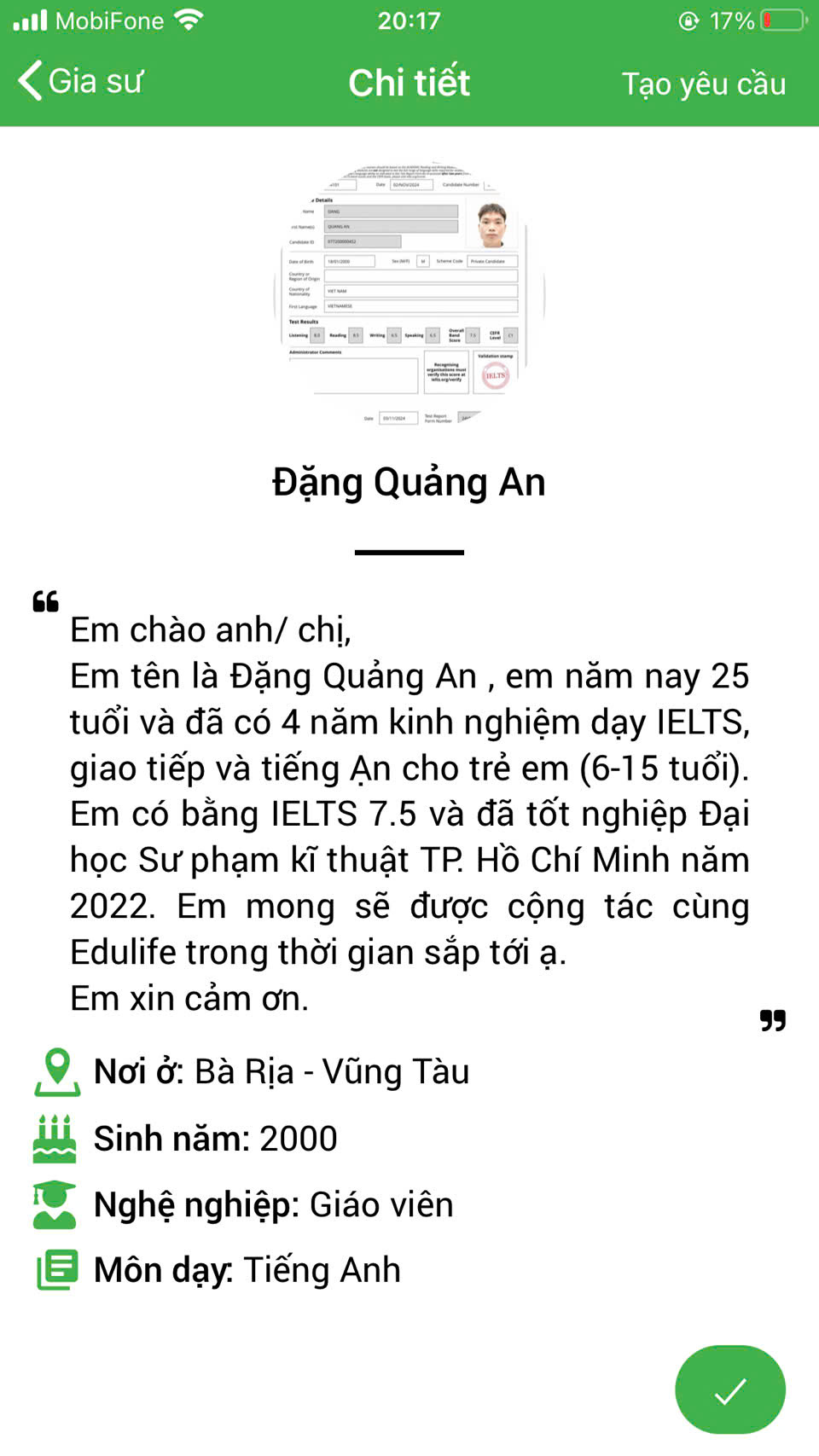 gia sư tại vũng tàu
